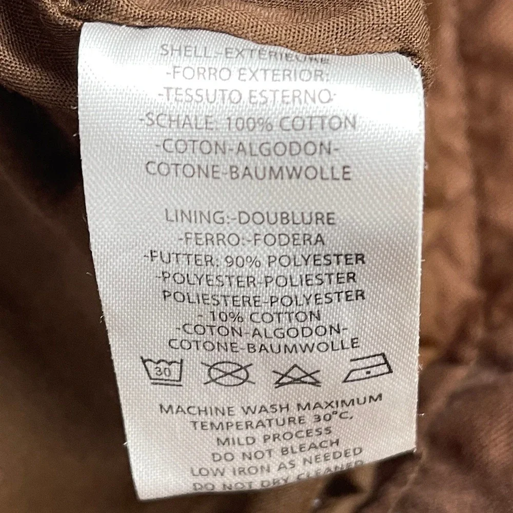 Wenven‎ Mens Medium Brown Cotton Canvas Workwear Jacket Full Zip Utility